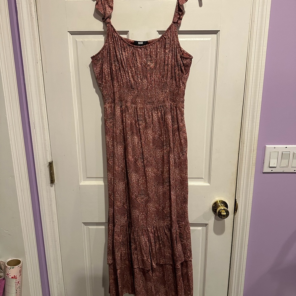 NWT PAIGE Gisela Tiered-hem Midi Dress - Picture 5 of 12